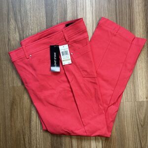 89th & Madison Fresh Watermelon Grid Stretchy Ankle Pants (Women’s 12) New Tags